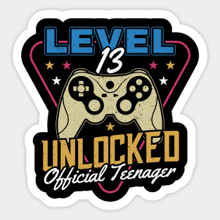 13 Unlocked Official Teenager 13th Birthday Level Sticker